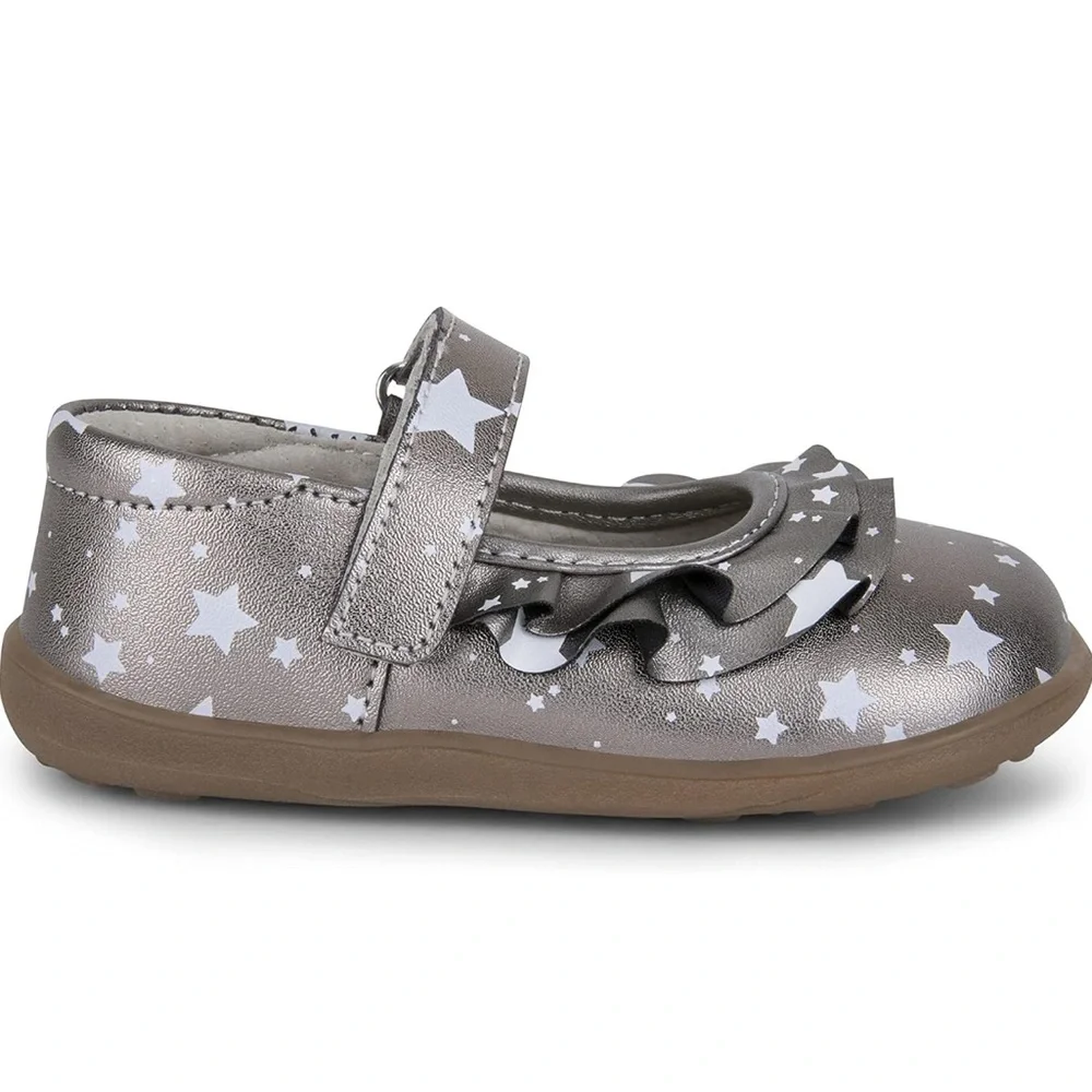 See Kai Run Metallic baby girls Belle Shoes with Stars Mary Jane flat size 6